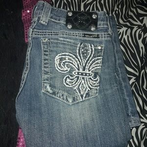 Miss me fleur de lis bootcut jeans